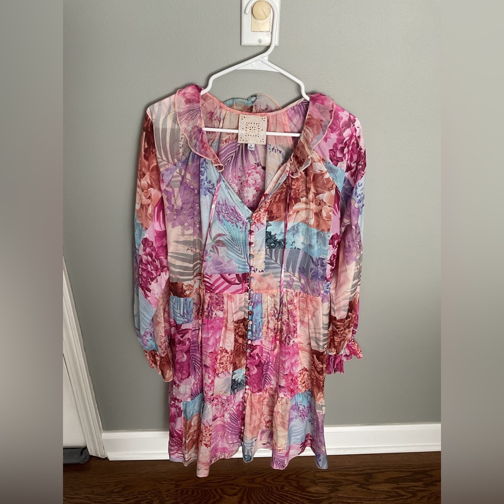 Johnny Was Multicolor Floral Midi Dress